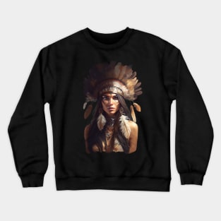 Native American Woman Crewneck Sweatshirt